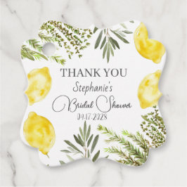 Etiquetas Para Recuerdos Herbos botánicos Lemons Watercolor Bridal Shower