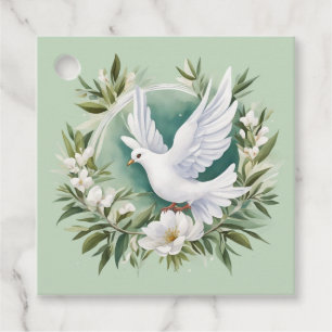 Etiquetas Para Recuerdos Hermosa paloma blanca de la paz