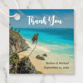 Etiquetas Para Recuerdos Hermosa playa de arena Boda del paraíso tropical