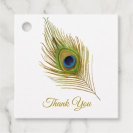 Etiquetas Para Recuerdos Hermosa pluma de pavo real agradecimiento