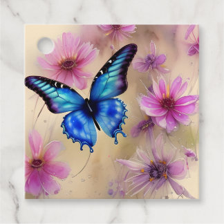 Etiquetas Para Recuerdos Hermosas flores y mariposa