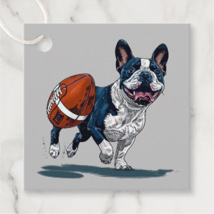Etiquetas Para Recuerdos Hermoso Bulldog Francés Jugando Fútbol Americano