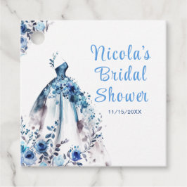 Etiquetas Para Recuerdos Hermoso vestido floral azul para fiesta de bodas