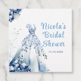 Etiquetas Para Recuerdos Hermoso vestido floral azul para fiesta de soltera