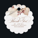 Etiquetas Para Recuerdos Hierba de Pampas Floral Boho Exótico Gracias<br><div class="desc">Hierba de pampas y flores pastel suaves exóticas</div>