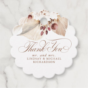 Etiquetas Para Recuerdos Hierba de Pampas Floral Boho Exótico Gracias