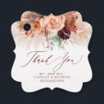 Etiquetas Para Recuerdos Hierba de Pampas Floral Terracota Agradecimiento d<br><div class="desc">Etiquetas de regalo de boda exóticas de hierba de Pampas y flores de terracota</div>