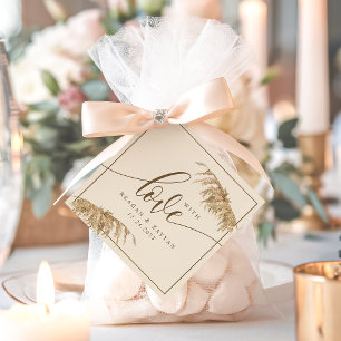 Etiquetas Para Recuerdos Hierba de Pampas Tierra Con Amor Boda