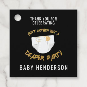 Etiquetas Para Recuerdos Hip Hop Diaper Fiesta Gracias