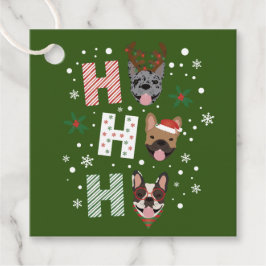 Etiquetas Para Recuerdos Ho Ho Ho Ho Bulldog francés Feliz Navidad