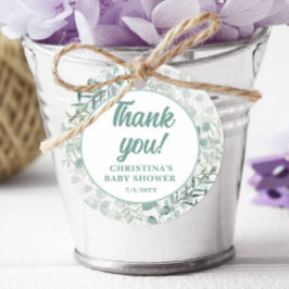Etiquetas Para Recuerdos Hojas de eucalipto en acuarela para baby shower ve