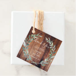 Etiquetas Para Recuerdos Hojas de oliva color agua Boda de madera Gracias