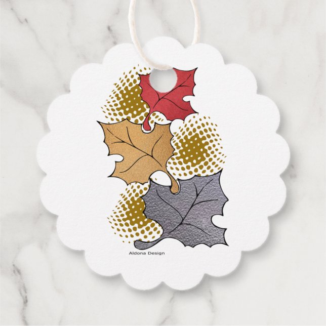 Etiquetas Para Recuerdos Hojas de otoño (Reverso)