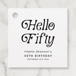 Etiquetas Para Recuerdos Hola 50 Retro Fiesta de Cumpleaños