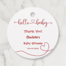 Hola Baby Red Heart Minimal Baby Shower