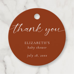Etiquetas Para Recuerdos Hola Baby Shower Terra cotta Neutral Bohemian