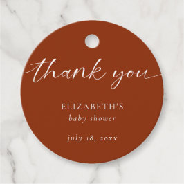 Etiquetas Para Recuerdos Hola Baby Shower Terra cotta Neutral Bohemian