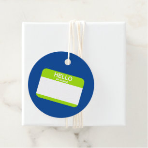Etiquetas Para Recuerdos Hola Mi Nombre Es Nametag Blue Green Office Fun
