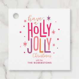 Etiquetas Para Recuerdos "Holly Jolly" diversión y Personalizados Navidades
