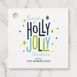 Etiquetas Para Recuerdos "Holly Jolly" diversión y Personalizados Navidades