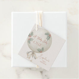 Etiquetas Para Recuerdos Holly Jolly ONE Christmas Vintage Balloon Birthday