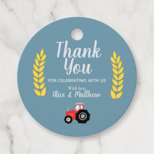 Etiquetas Para Recuerdos Hombres Cute Farm Animals Tractor Baby Shower