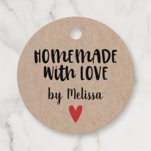 Etiquetas Para Recuerdos Homemade With Love Kraft Personalizado