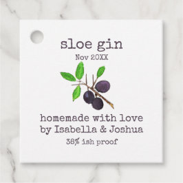 Etiquetas Para Recuerdos Homemade with love Sloe Gin label