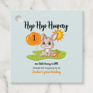 Etiquetas Para Recuerdos Hop Hop Hooray Cute un conejo 1er cumpleaños