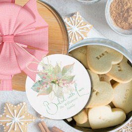 Etiquetas Para Recuerdos Horneado con Navidades de amor Cookie Poinsettia P