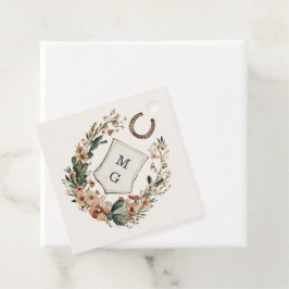 Etiquetas Para Recuerdos Horseshoe Cactus Western Country Crest Wedding 