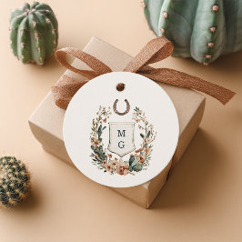 Etiquetas Para Recuerdos Horseshoe Cactus Western Country Crest Wedding 