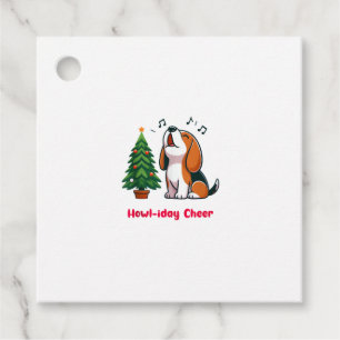 Etiquetas Para Recuerdos Howl-iday Cheer Beagle Con Un Diseño De Árbol De N