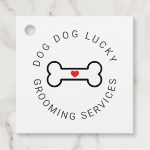 Etiquetas Para Recuerdos Hueso de perro de negocios con corazón