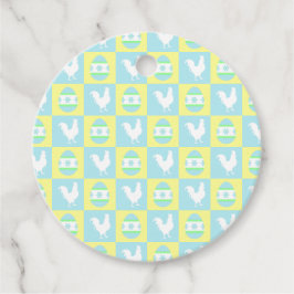 Etiquetas Para Recuerdos Huevos de gallo de patrón de tablero de chequeo de