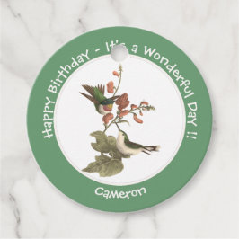 Etiquetas Para Recuerdos Hummingbird, cumpleaños u otro Fiesta con trompa d