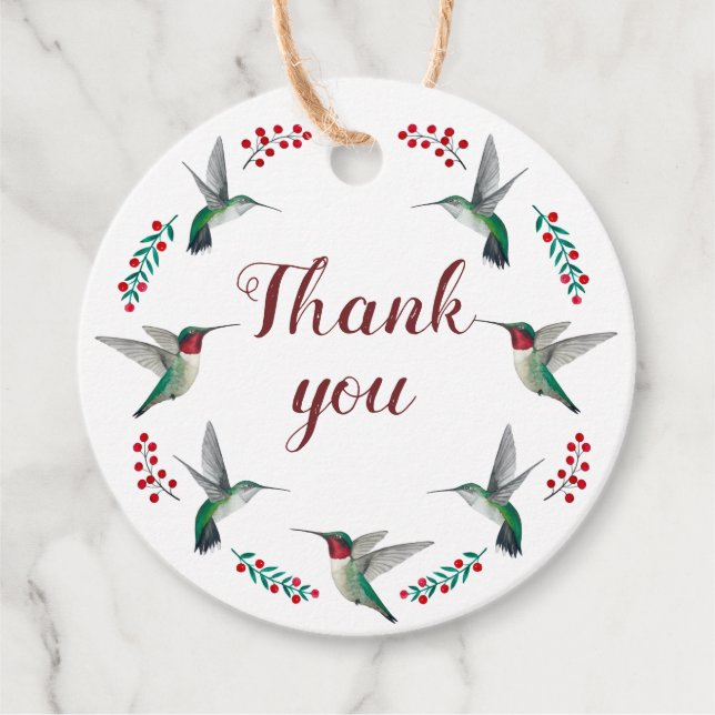 Etiquetas Para Recuerdos Hummingbird Gracias (Anverso)