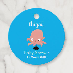 Etiquetas Para Recuerdos Humor de personalizado de pulpo de bebé de color r