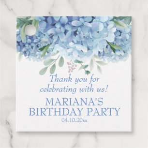 Etiquetas Para Recuerdos Hydrangeas Watercolor Fiesta de cumpleaños floral
