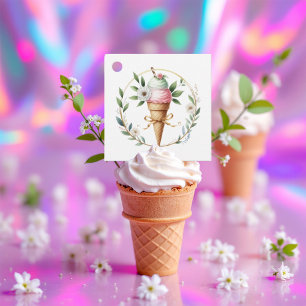 Etiquetas Para Recuerdos Ice Cream Floral Wreath Briath Shower