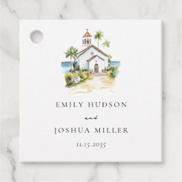 Etiquetas Para Recuerdos Iglesia Católica Boda Tropical