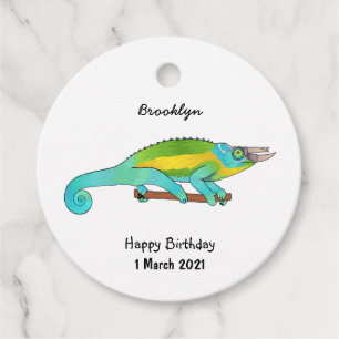Etiquetas Para Recuerdos Ilustracion chameleon personalizado de Jackson