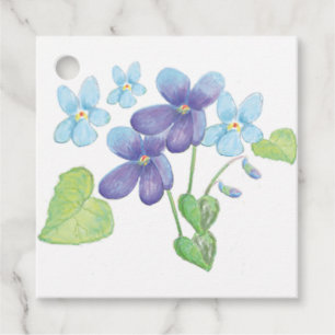 Etiquetas Para Recuerdos Ilustracion de flores violetas silvestres