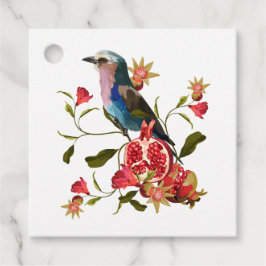 Etiquetas Para Recuerdos Ilustracion de frutas de aves y granadas.