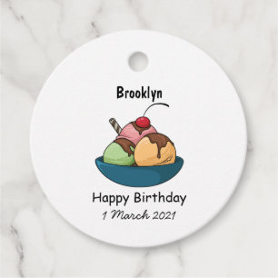 Etiquetas Para Recuerdos Ilustracion de helado personalizado