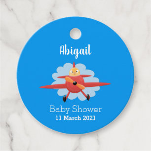 Etiquetas Para Recuerdos Ilustracion de personalizado de avión rojo que vue