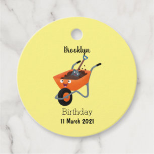 Etiquetas Para Recuerdos Ilustracion de personalizado de carretilla naranja