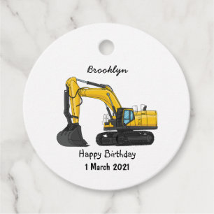 Etiquetas Para Recuerdos Ilustracion de personalizado de excavadora de rast