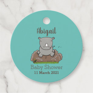 Etiquetas Para Recuerdos Ilustracion de personalizado de rinocerontes