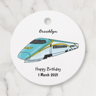 Etiquetas Para Recuerdos Ilustracion de personalizado de trenes de alta vel